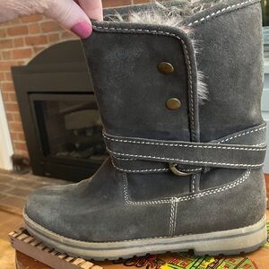 White Mountain Powder Boots | Suede Leather | Faux Fur Lined | Taupe Brown Sz 7